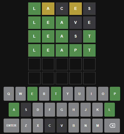 Todays Wordle Solution 572 - 4th Attempt