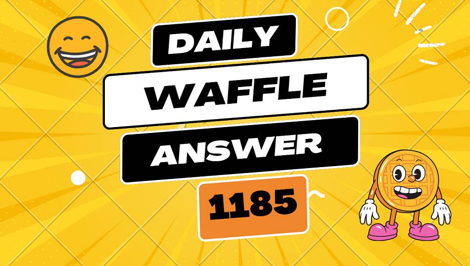 Today's Daily Waffle 1185 - Hints Clues Answers - Sunday April 20 2025